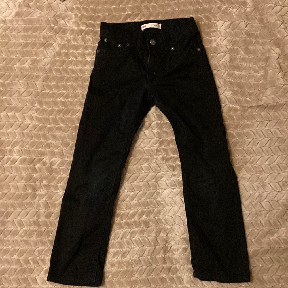 Levi’s boys size 7 black brushed cotton 511 slim jeans EUC
